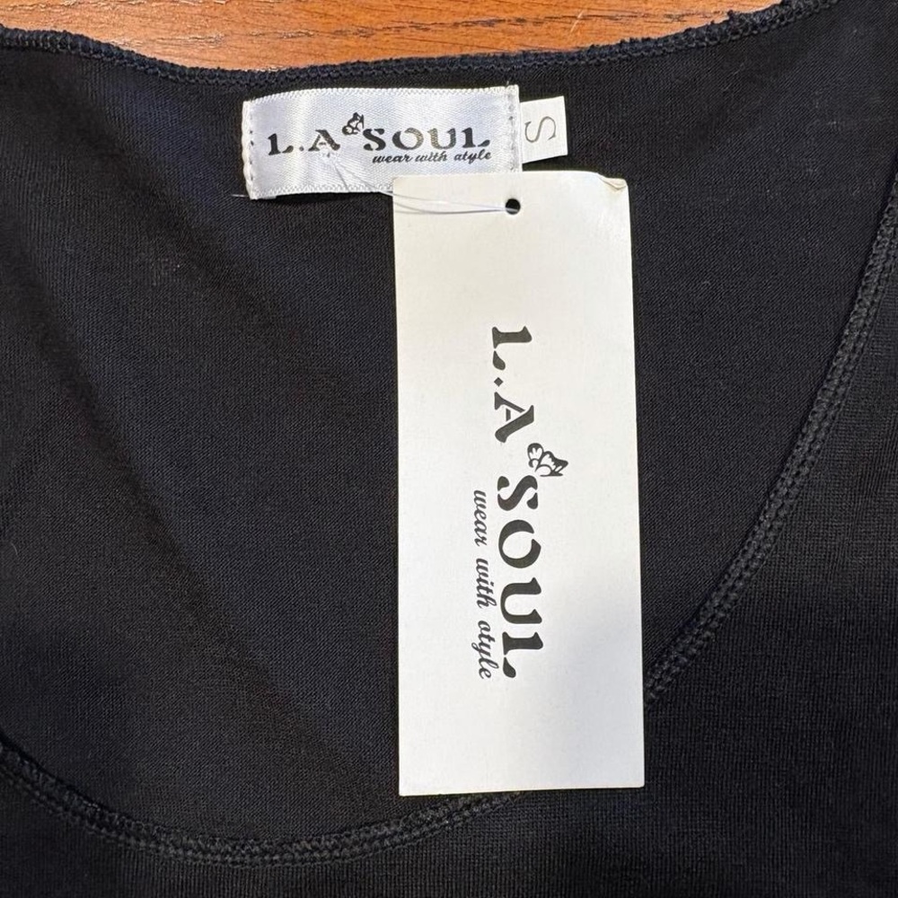 L.A. Soul Black Boho Graphic Tank Top- Size S. NWT - Picture 2 of 5